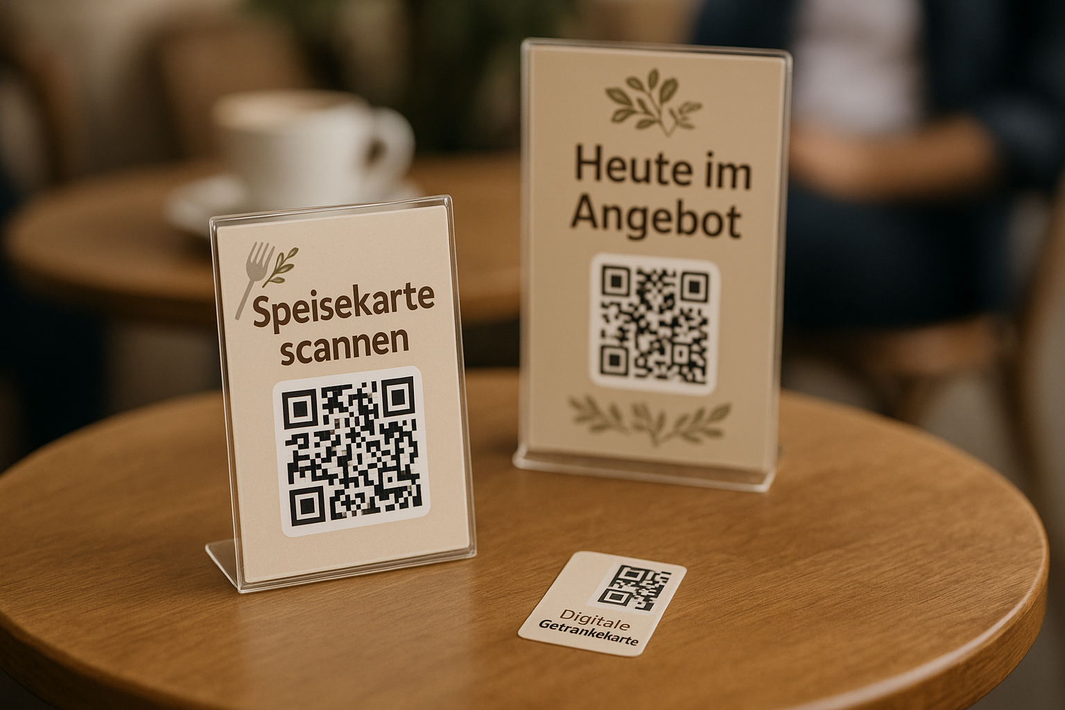 Menü mit QR-Code Beispiel menu example