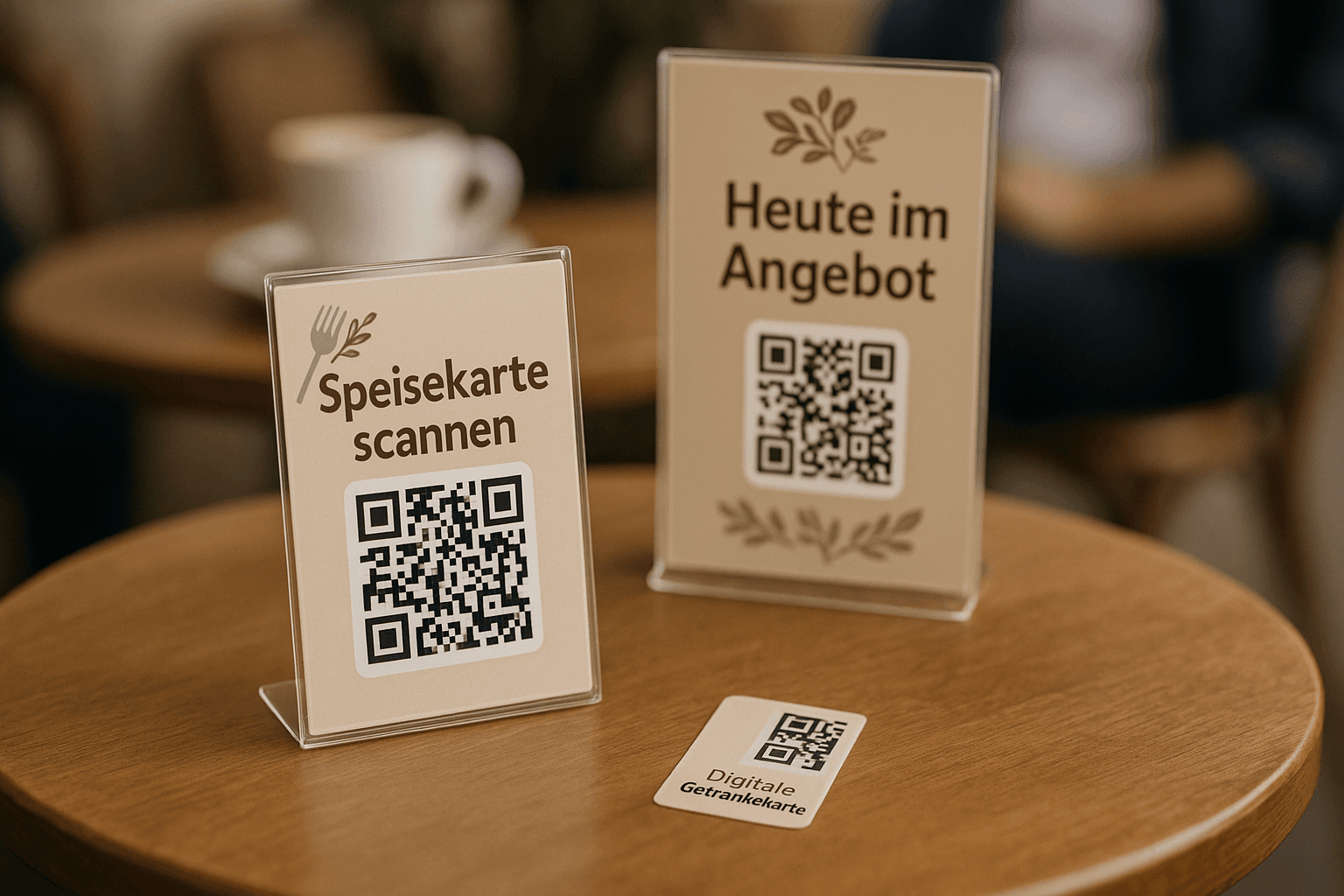 Menü mit QR-Code Beispiel menu example