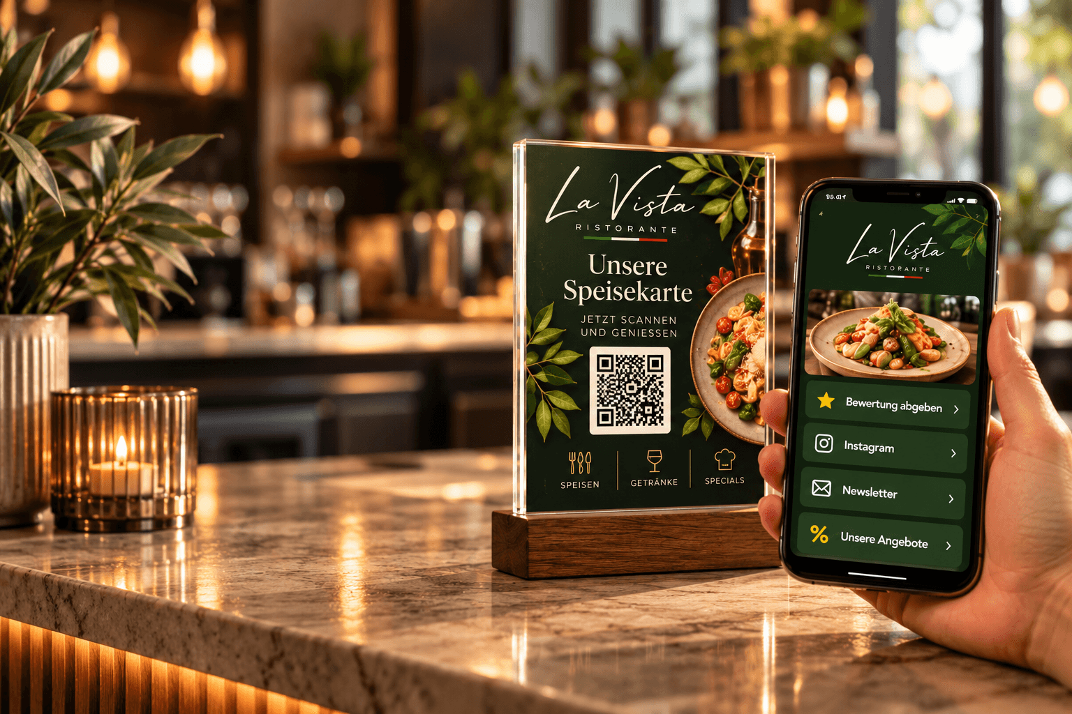 QR-Code Aufsteller La Vista